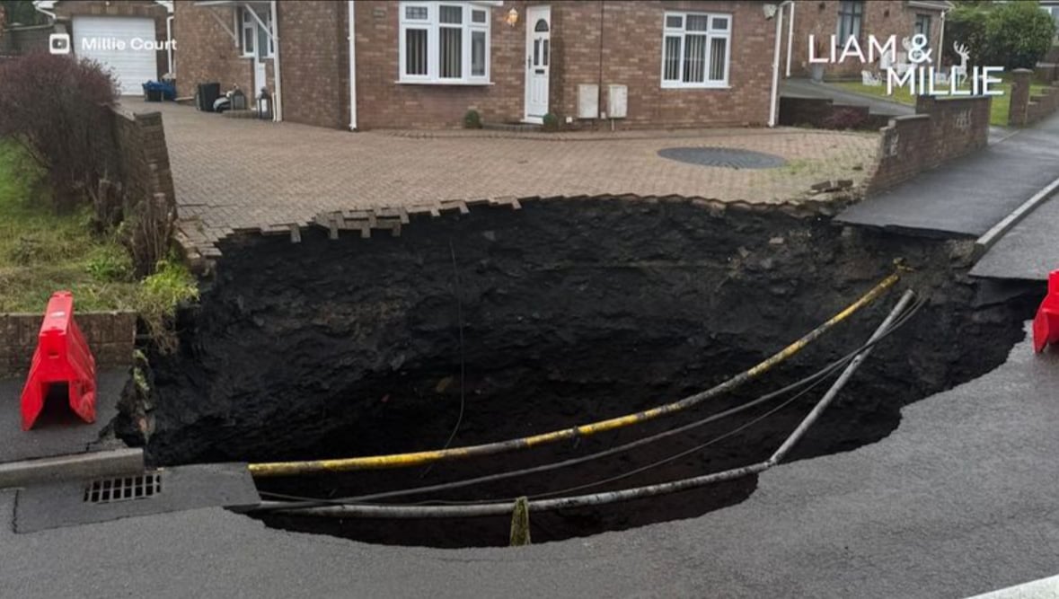 The sinkhole that swallowed Liam Reardon's home.