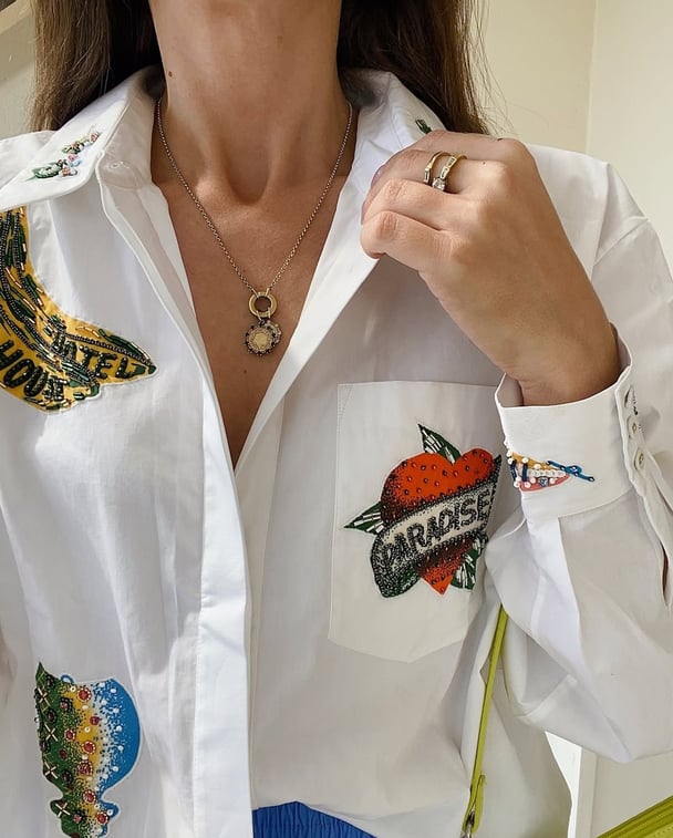 Alemaid embroidered shirt.