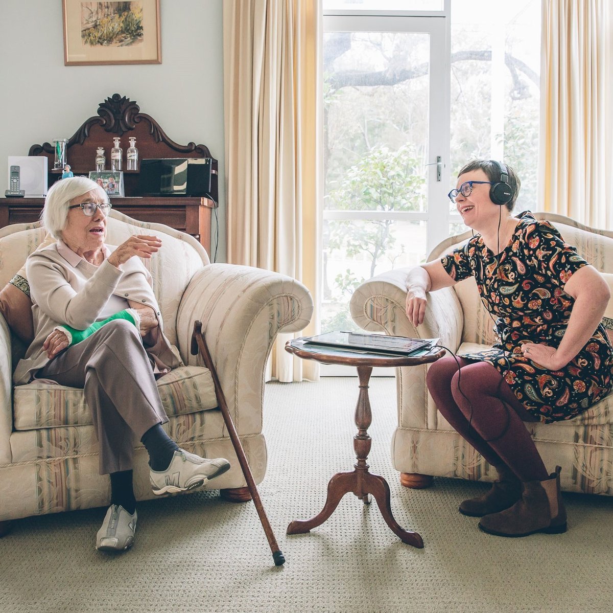 Founder of A Lasting Tale, Dimity, interviewing her mum, Anne. 
