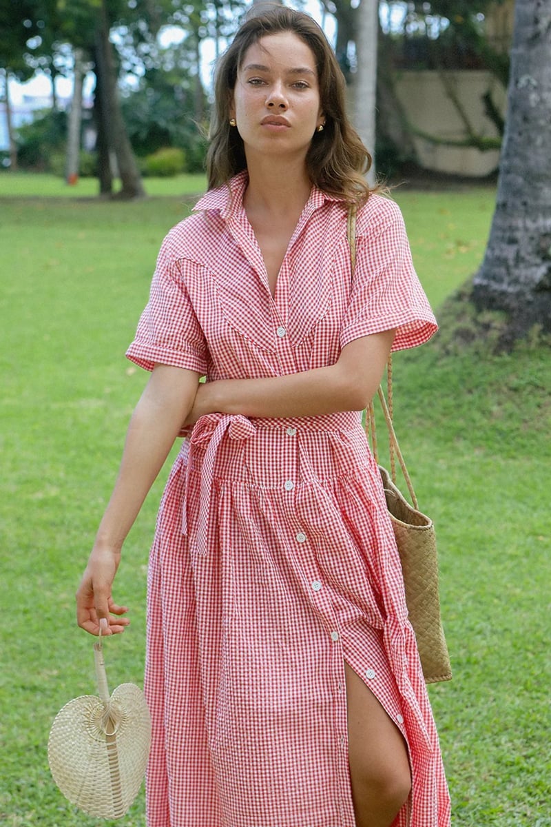 red & white gingham dress from Steele Label