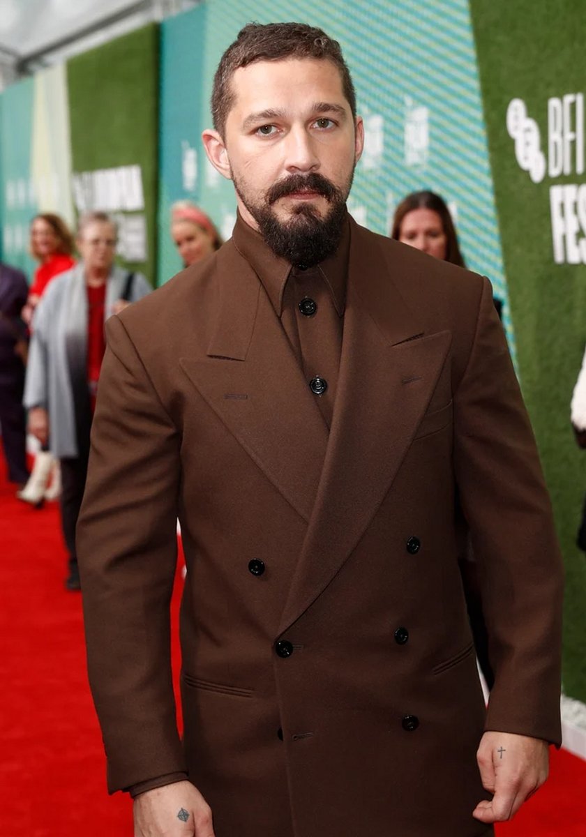 Shia LaBeouf attends The Peanut Butter Falcon premiere.