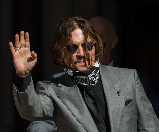 Johnny Depp on the final day of the libel case against The Sun newspaper.