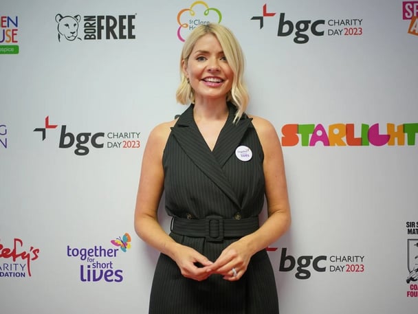Holly Willoughby during the BGC annual charity day at Canary Wharf in London