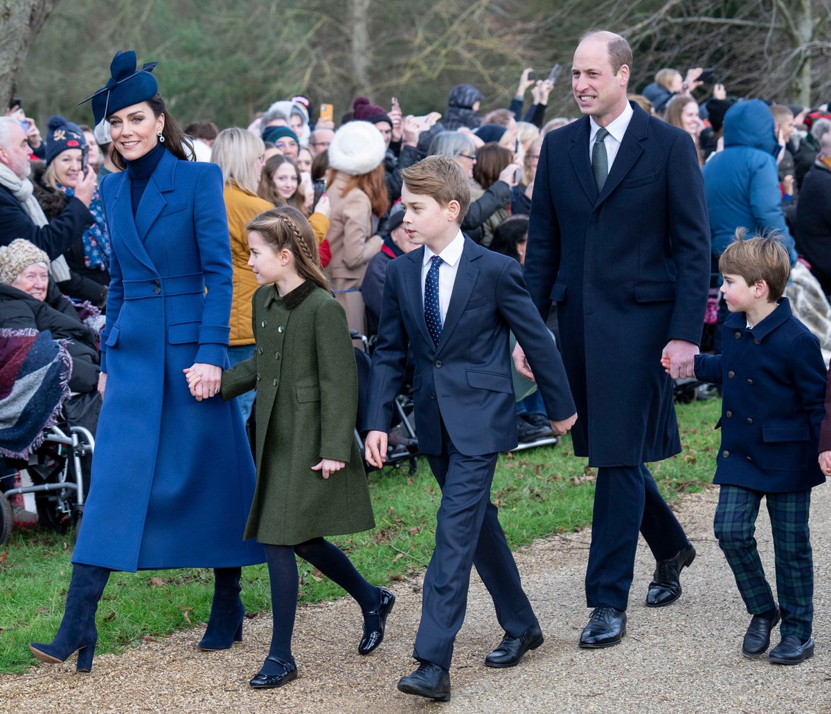 Princess Catherine and Prince William with their children on Christmas in 2023. 