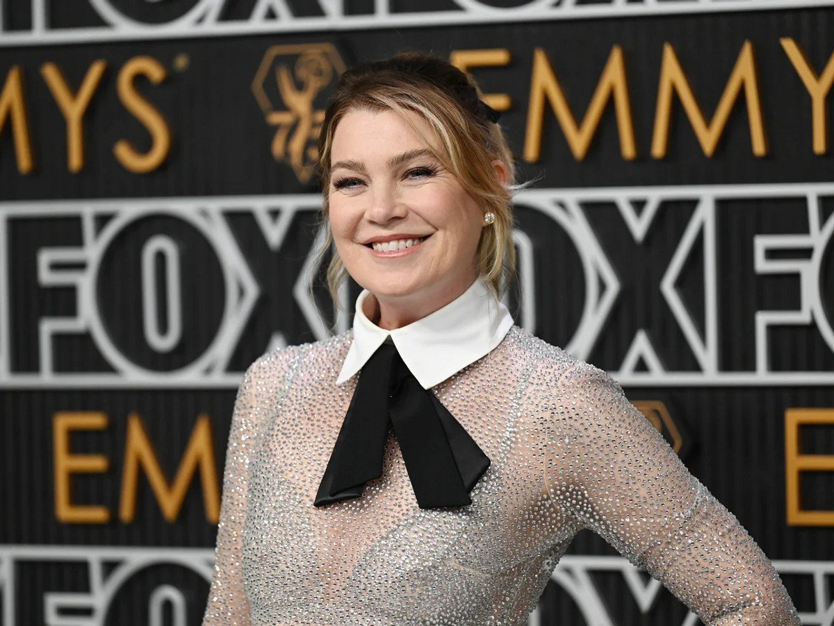 Ellen Pompeo at the 75th Primetime Emmy Awards held at the Peacock Theater