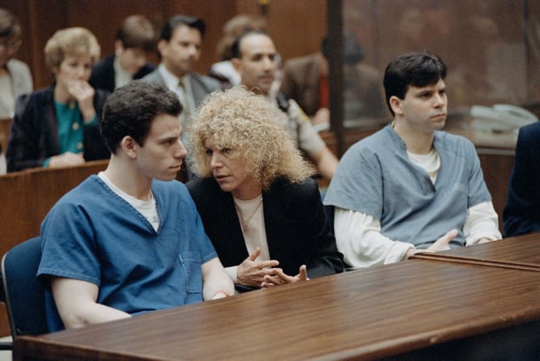 The Menendez brothers during their trial.