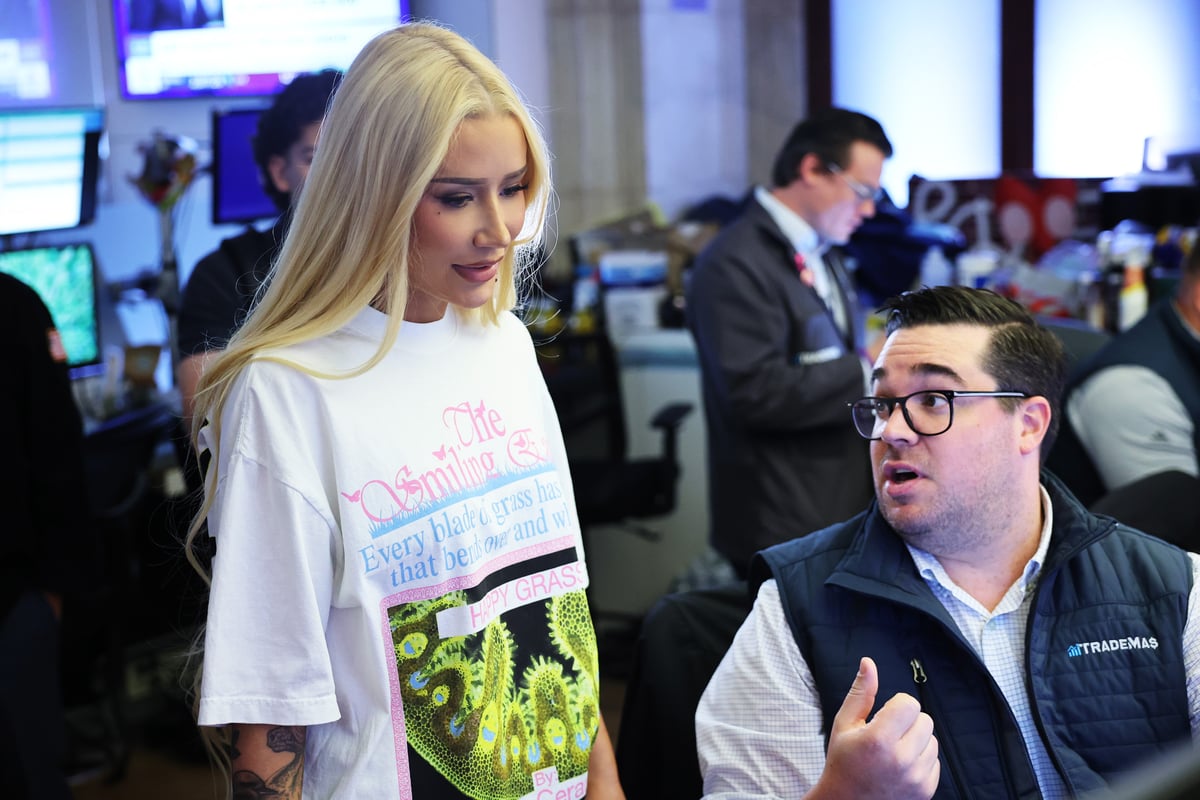 Iggy Azalea is given a tour of the New York Stock Exchange in 2024.