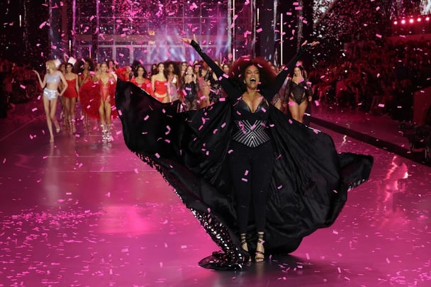 Tyra Banks walking in the 2024 Victoria's Secret Fashion Show.