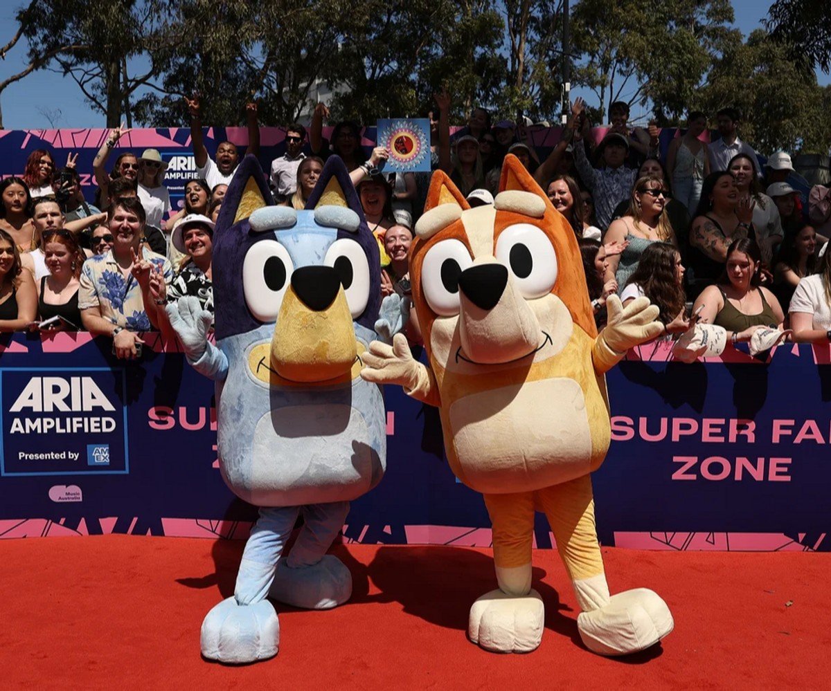 Bluey and Bingo at the ARIA Awards 2024.