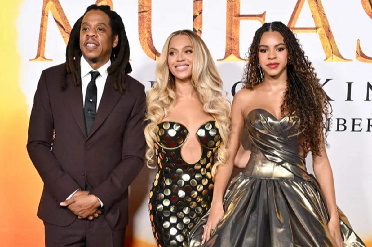 Jay-Z, Beyoncé and Blue Ivy Carter at Disney's Mufasa: The Lion King premiere.