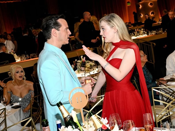 Andrew Scott and Dakota Fanning at The Golden Globes.