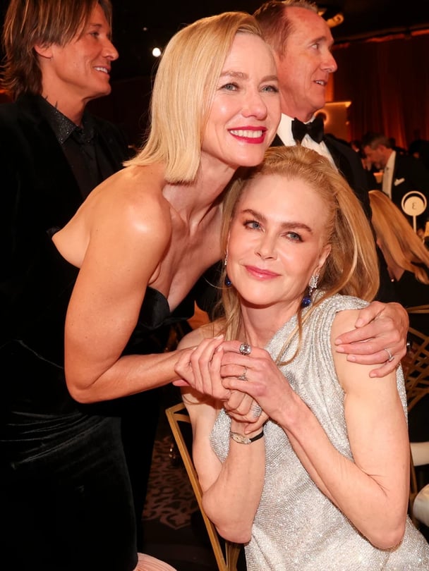 Naomi Watts and Nicole Kidman at the Golden Globes.