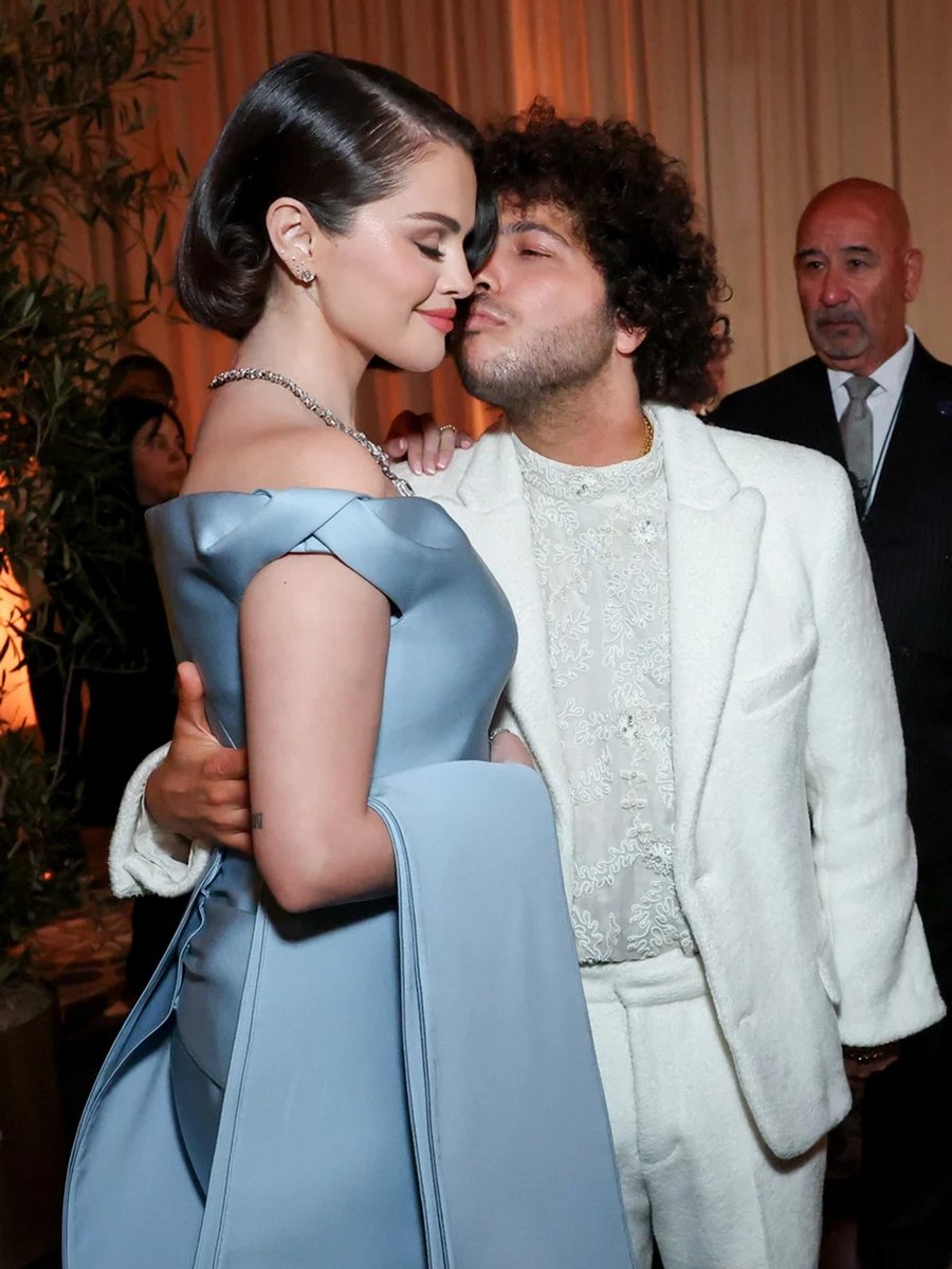 Selena Gomez and Benny Blanco at the Golden Globes. 