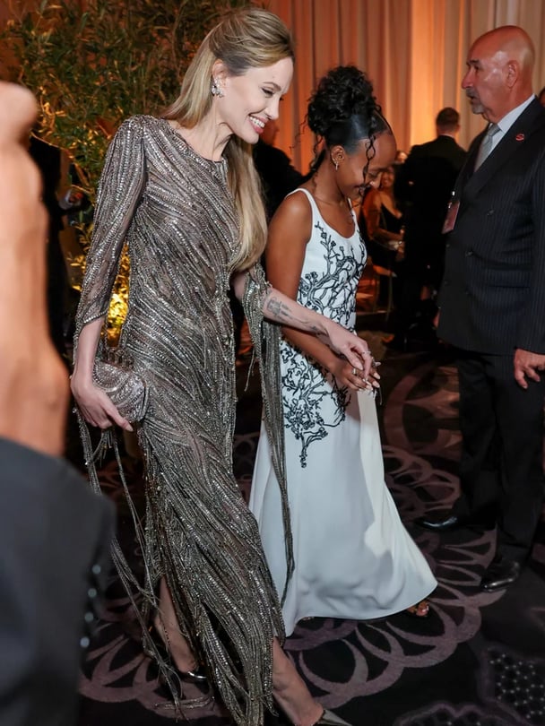 Angelina Jolie and Zahara Jolie.