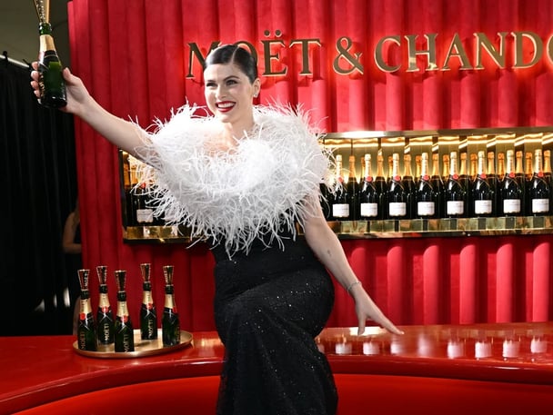 Alexandra Daddario at The Golden Globes.
