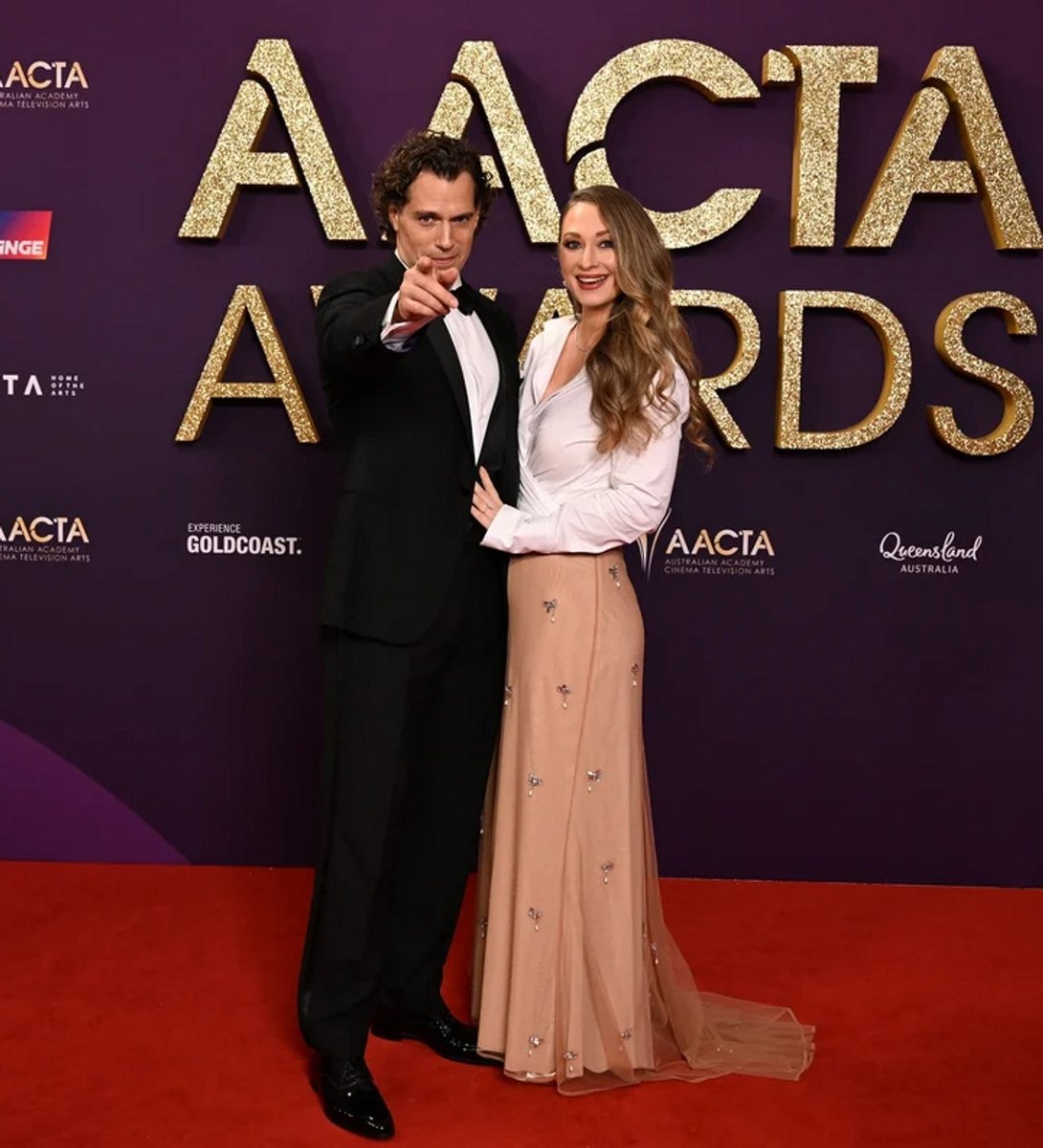 Henry Cavill and Natalie Viscuso at the 2025 AACTA Awards. 