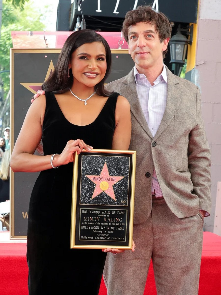  Mindy Kaling and B. J. Novak attend Mindy Kaling's Hollywood Walk of Fame Star Ceremony 