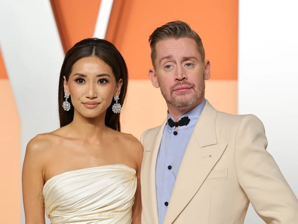 Brenda Song and Macaulay Culkin attend the 2025 Vanity Fair Oscar Party