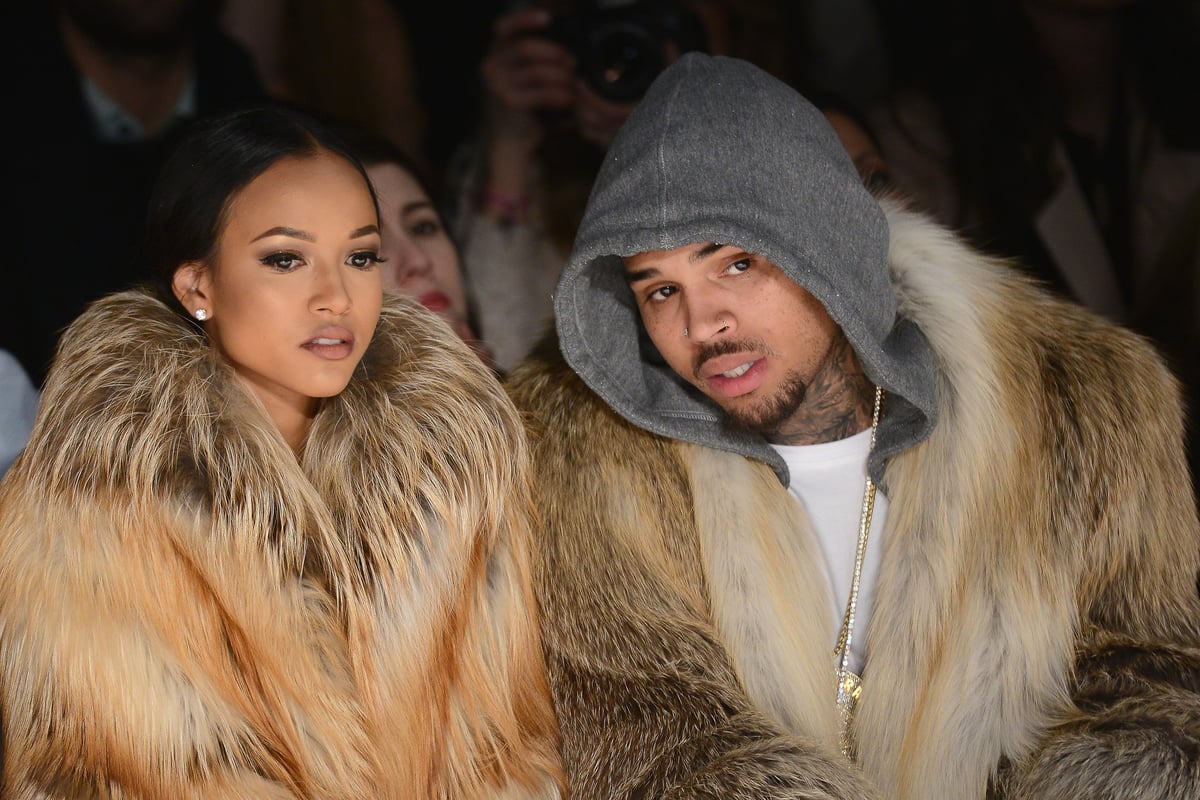 Karrueche Tran and Chris Brown at a fashion show in 2015. 