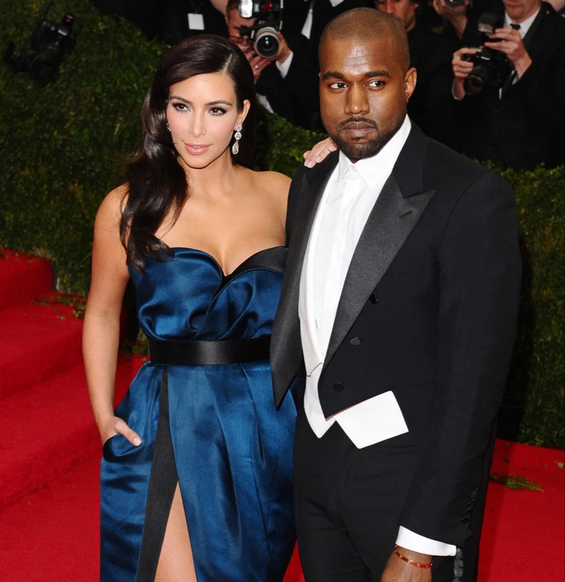 Kim Kardashian and Kanye West attend the Met Gala in 2014.