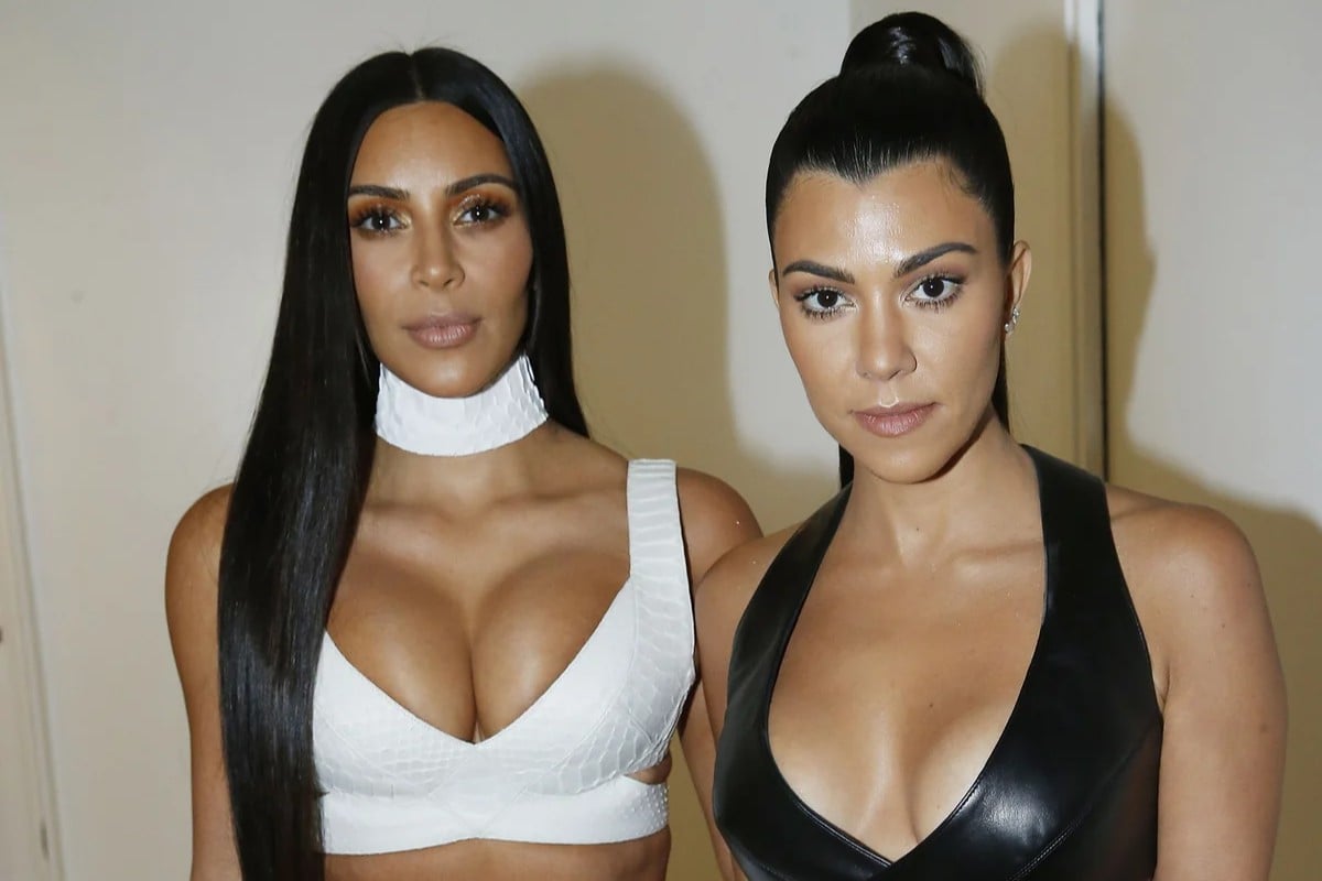  Kim and Kourtney Kardashian in Paris in October 2016.