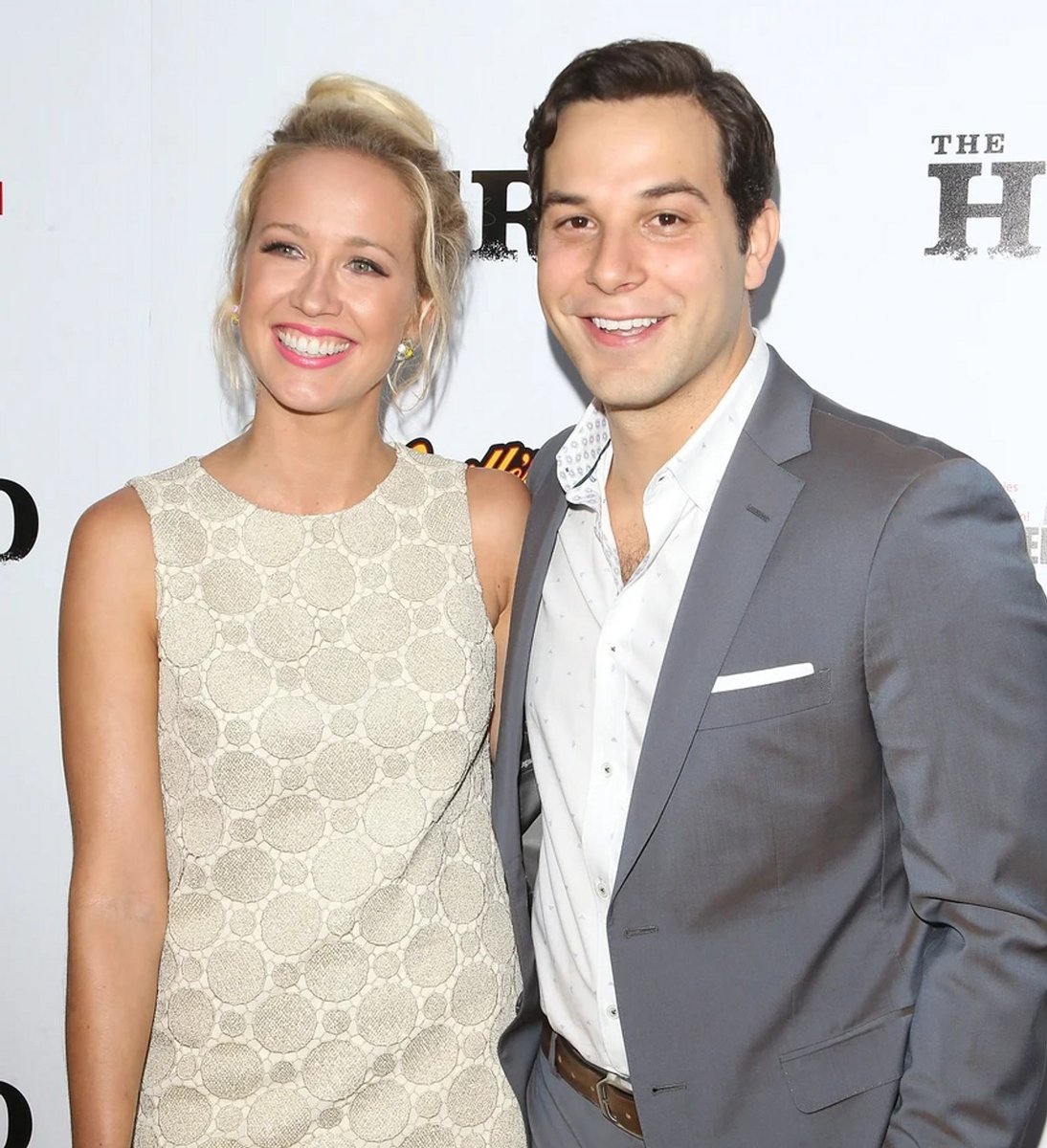Anna Camp and Skylar Astin arrive at the Los Angeles premiere of The Hero.