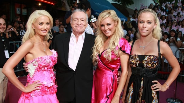 Holly Madison, Hugh Hefner, Bridget Marquardt and Kendra Wilkinson at Columbia Pictures Premiere of 'The House Bunny'