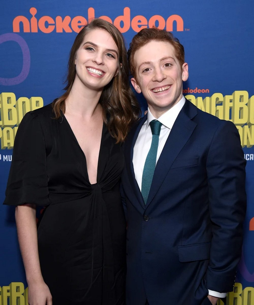 Lily Jay and Ethan Slater at the opening night of Nickelodeon's SpongeBob SquarePants: The Broadway Musical.