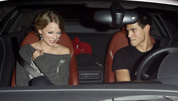 Taylor Swift and Taylor Lautner together in 2009 while filming Valentine's Day.