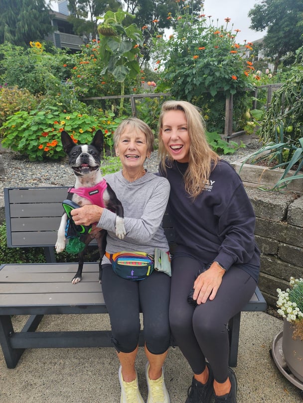 Heather with her mum.