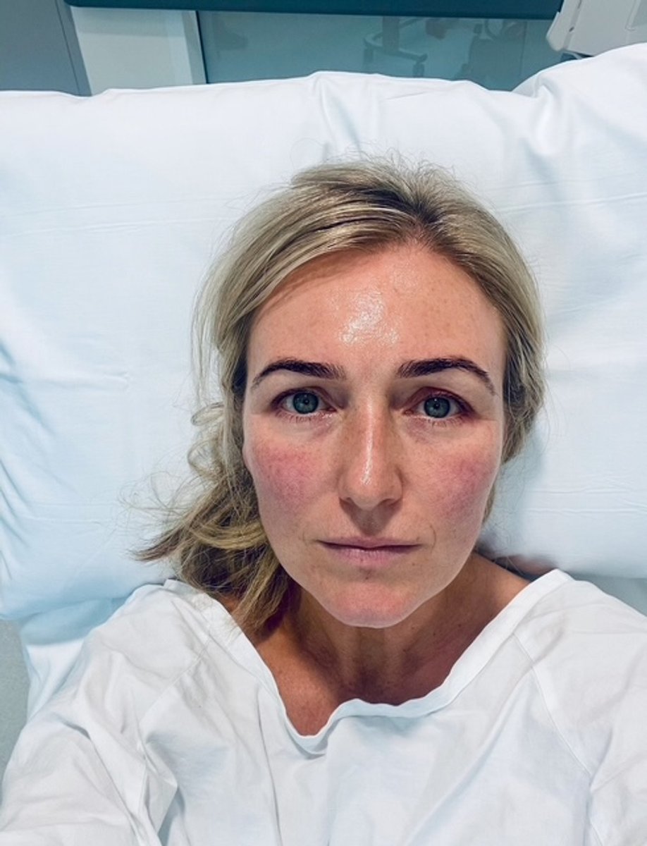 Julie Sweet during one of her many hospital visits throughout the IVF process.