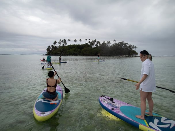 Paddle boarding in cook islands