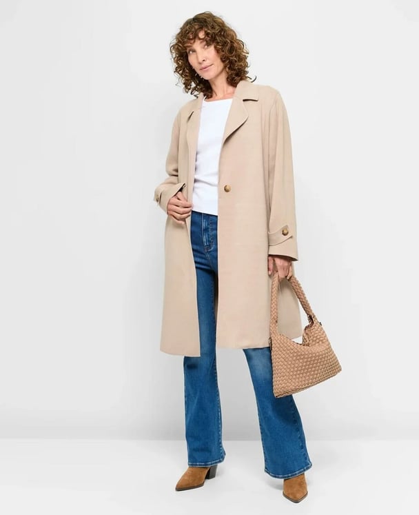 woman wearing trench coat