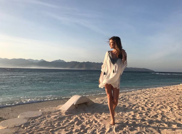 Paige in Gili Trawangan, an island just off the coast of Lombok. 