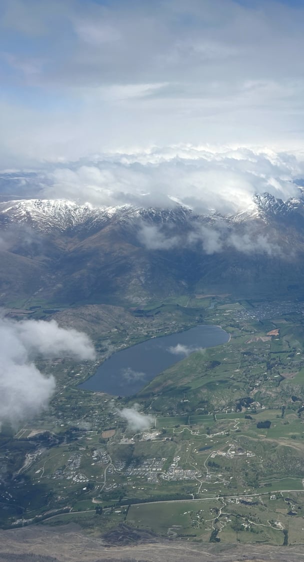 Snow-capped mountains in Queenstown New Zealand.