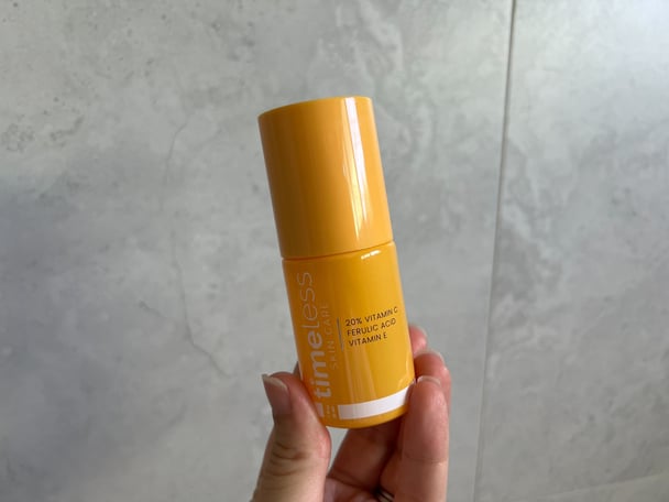 Timeless Skin Care 20% Vitamin C + E Ferulic Acid Serum. Image: Supplied.