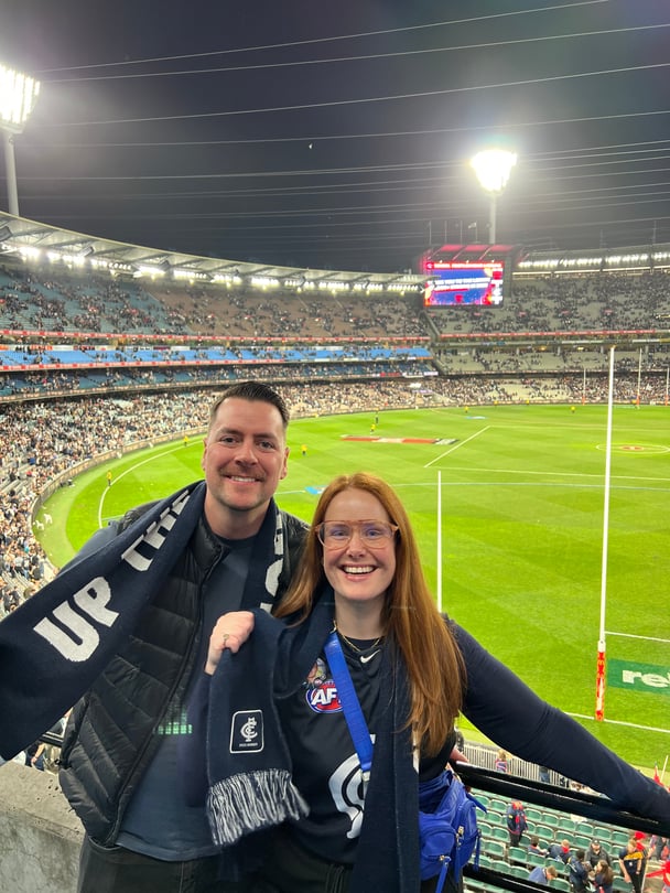 Overlooking an AFL game at the MCG, Melbourne, Victoria.