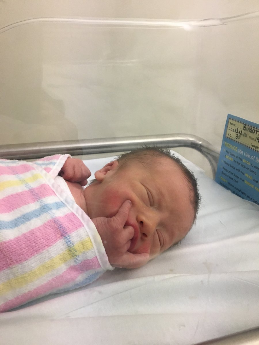 Tor pictured after he was born.