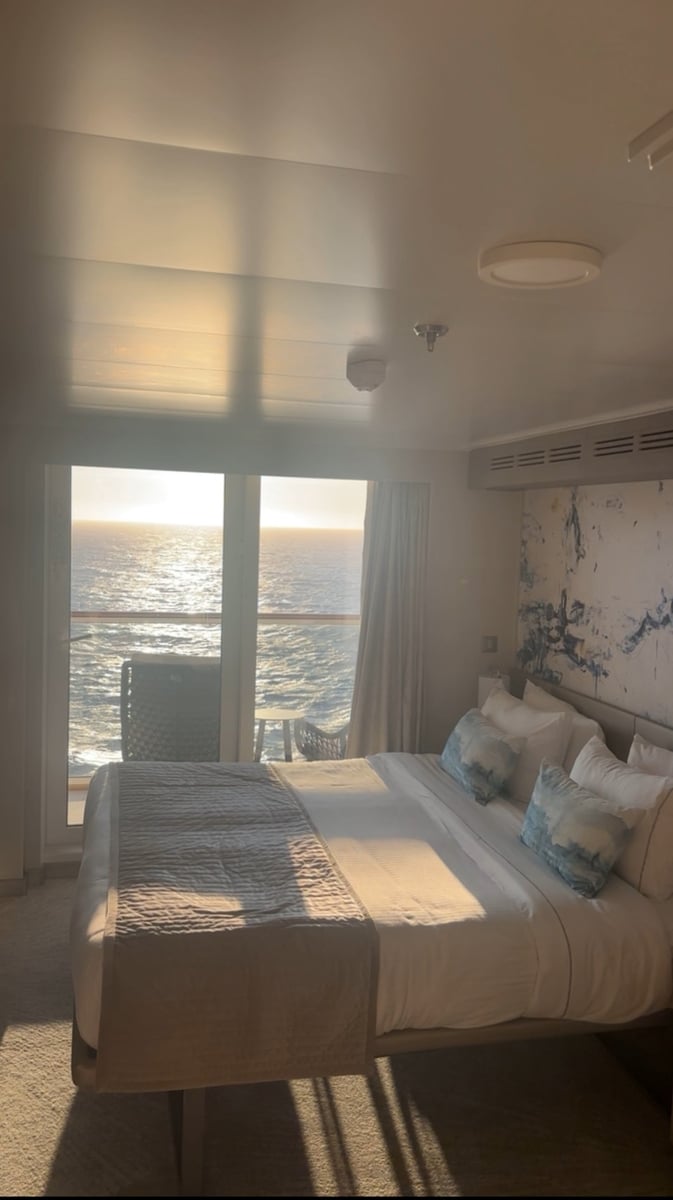 The view from a balcony stateroom on Norwegian Cruise Line's Prima Class ship Norwegian Viva. 