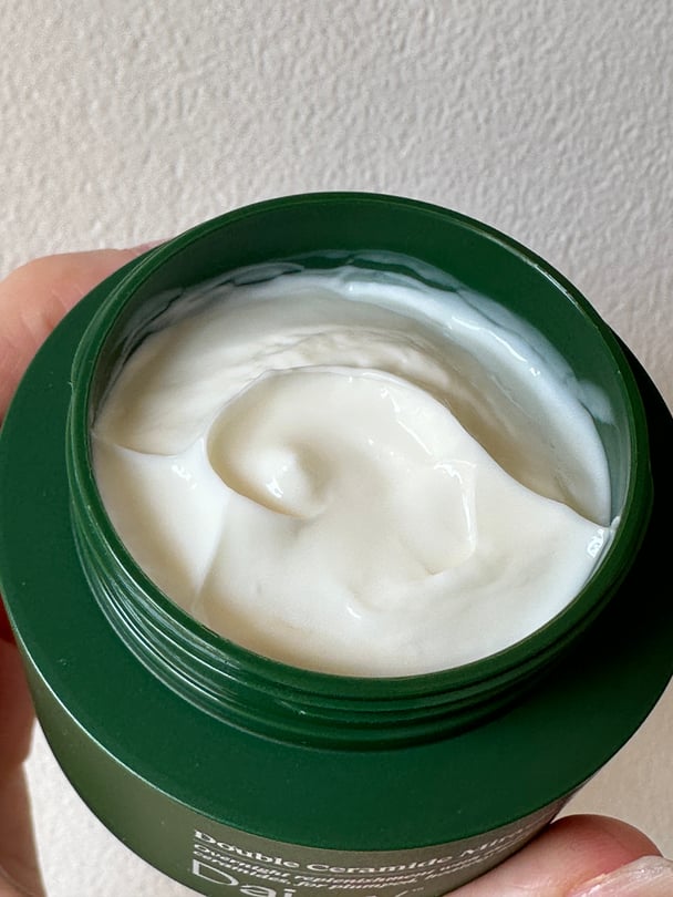 Daily Double Ceramide Miracle Night Cream swatched on hand.