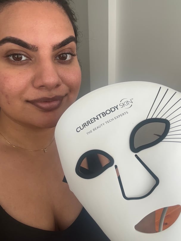 Selfie with CurrentBody LED Light Therapy Face Mask: Series 2