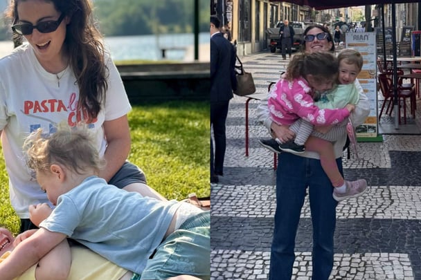 Ali Berg with her children.