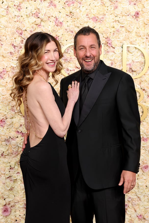 Jackie Sandler and Adam Sandler attend the 82nd Annual Golden Globe Awards.