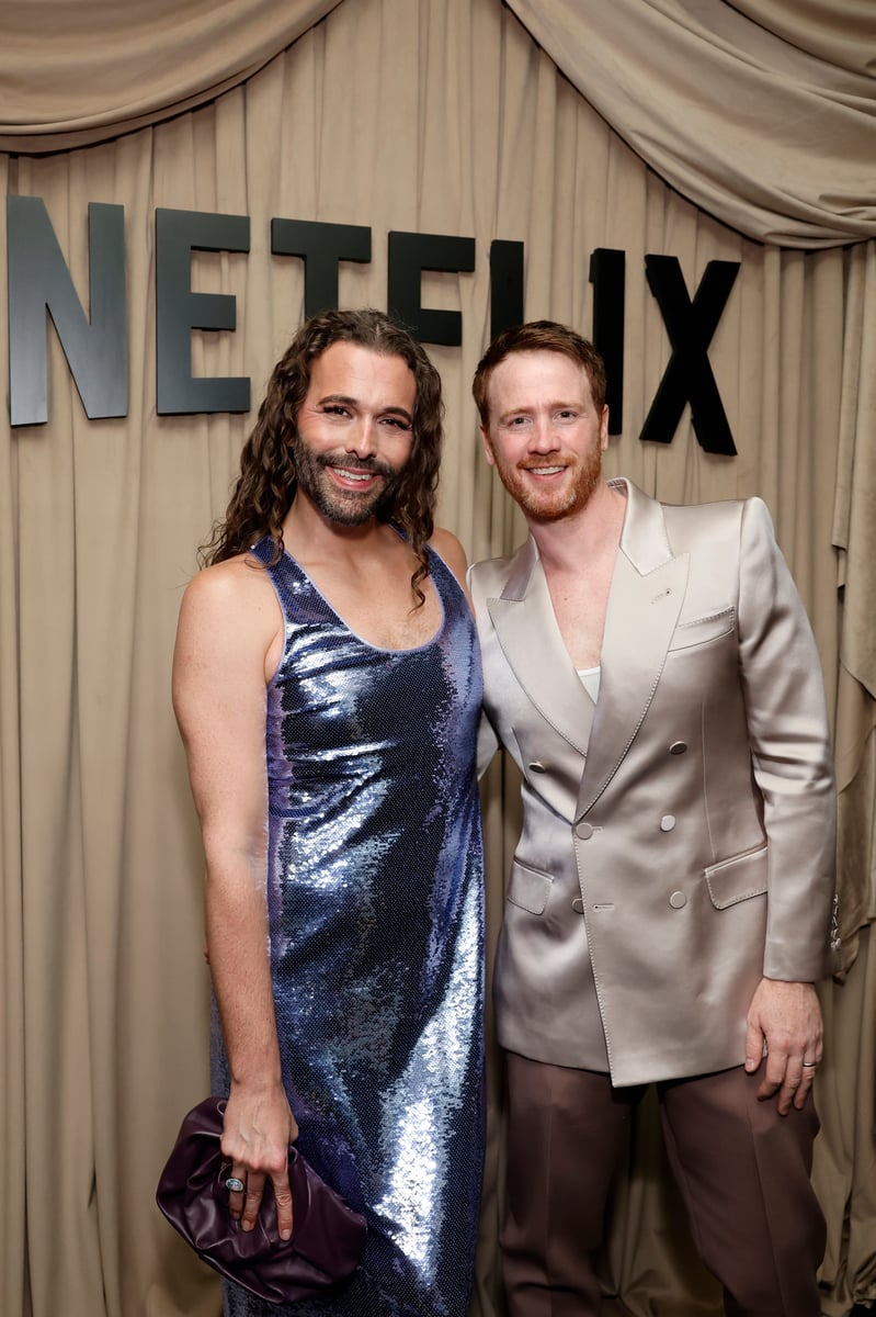 Jonathan van Ness and Mark Peacock attend Netflix's Golden Globe Afterparty.