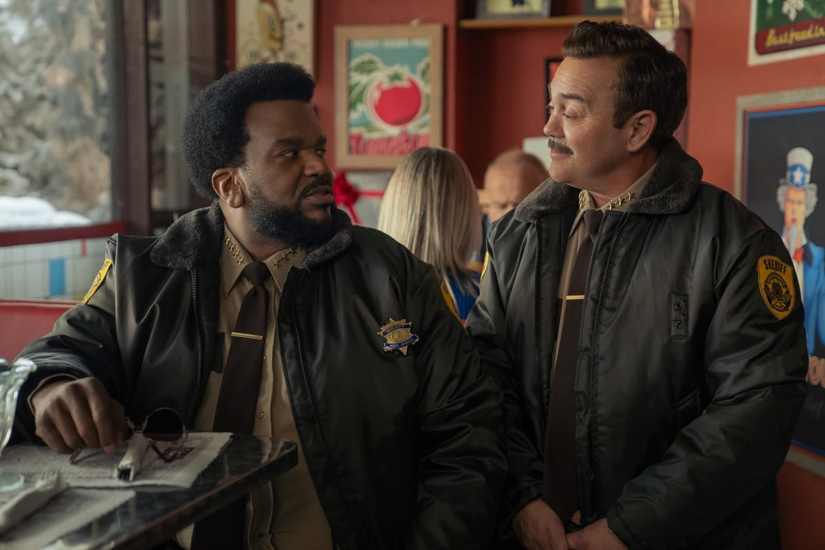 Craig Robinson and Joe Lo Truglio play police officers in Hot Frosty, a Netflix Christmas movie.