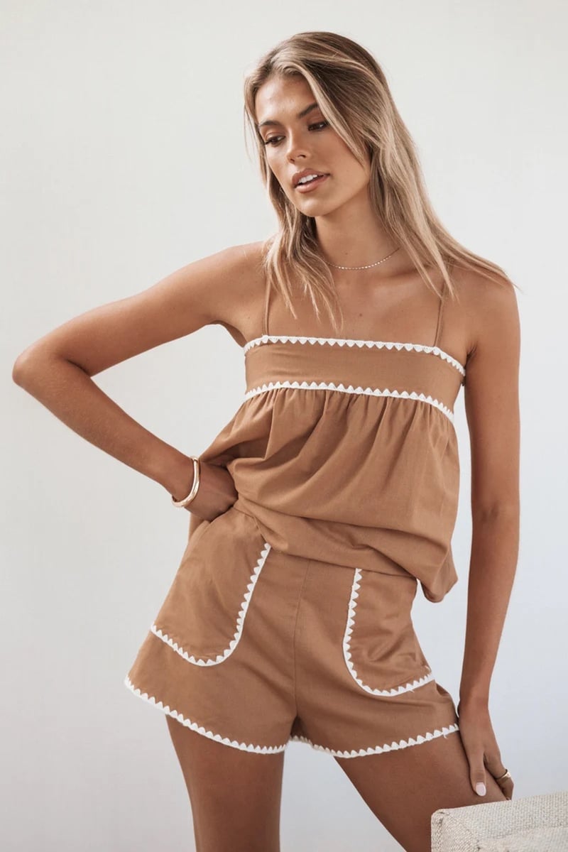 babydoll style top and high waisted short setfrom Petal & Pup