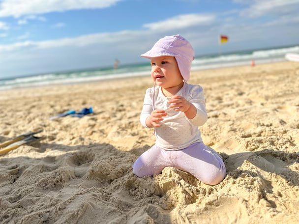 Mia Rose Steffe at the beach.