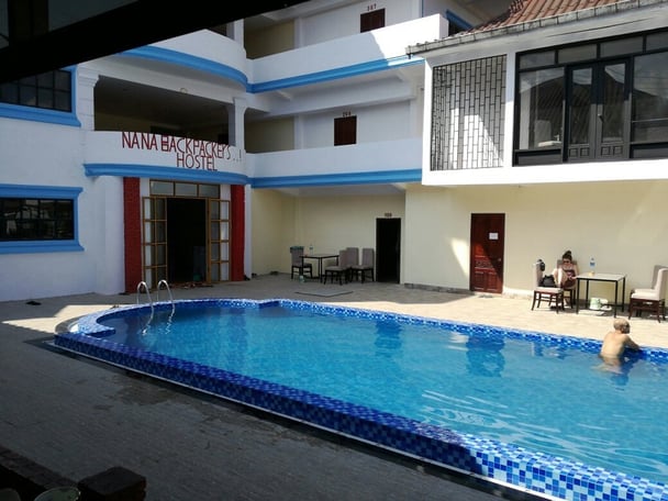 Nana Backpacker Hostel, Laos, the pool.