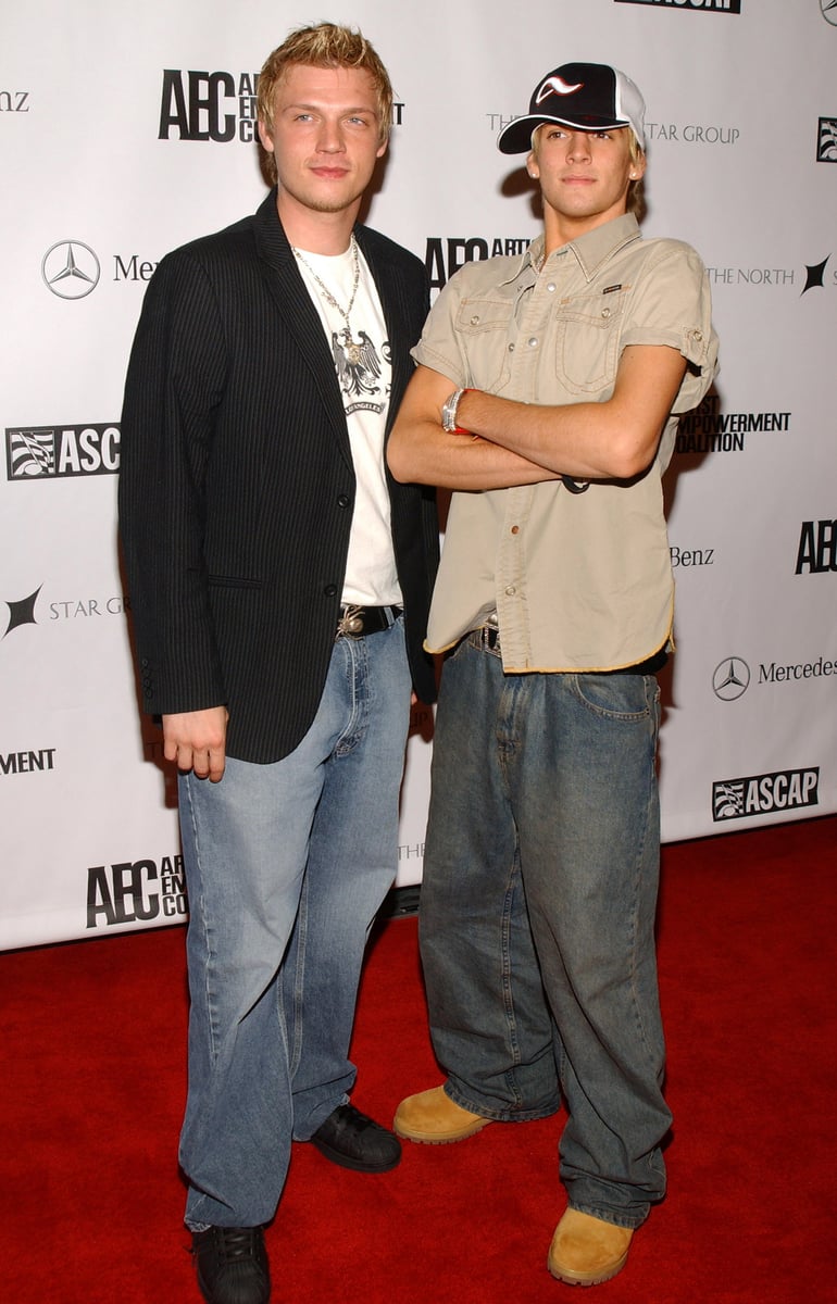 Backstreet Boys members Nick Carter and Aaron Carter in 2005.
