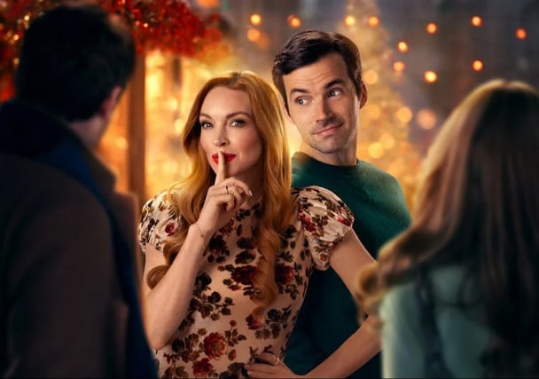 Lindsay Lohan and Ian Harding in Our Little Secret.
